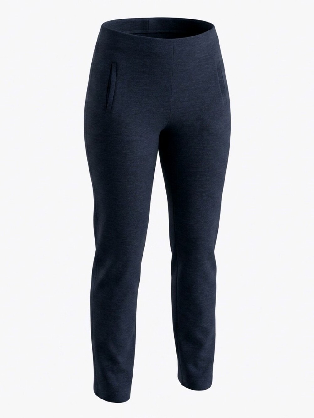 Chico's SZ .5/6/S‎ Heathered Dard Blue High Waist Slimming Leggings Faux Pockets